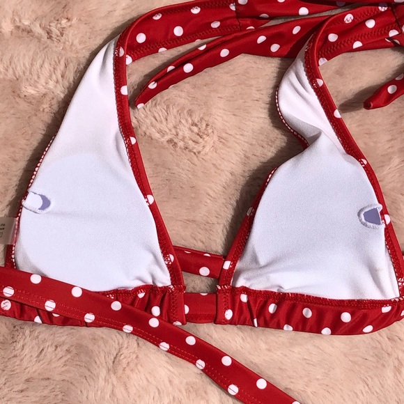 NWT RED WHITE POLKA DOT BIKINI VINTAGE STYLE SWIM - Picture 11 of 16